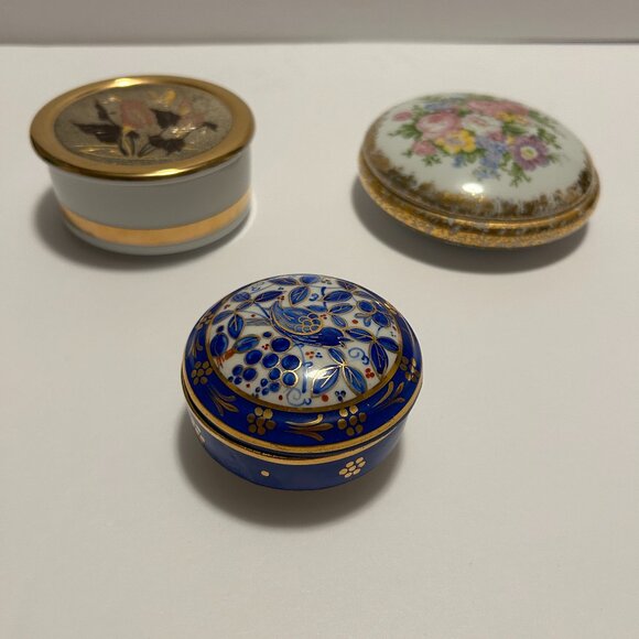 Set of 3 Porcelain Trinket Boxes